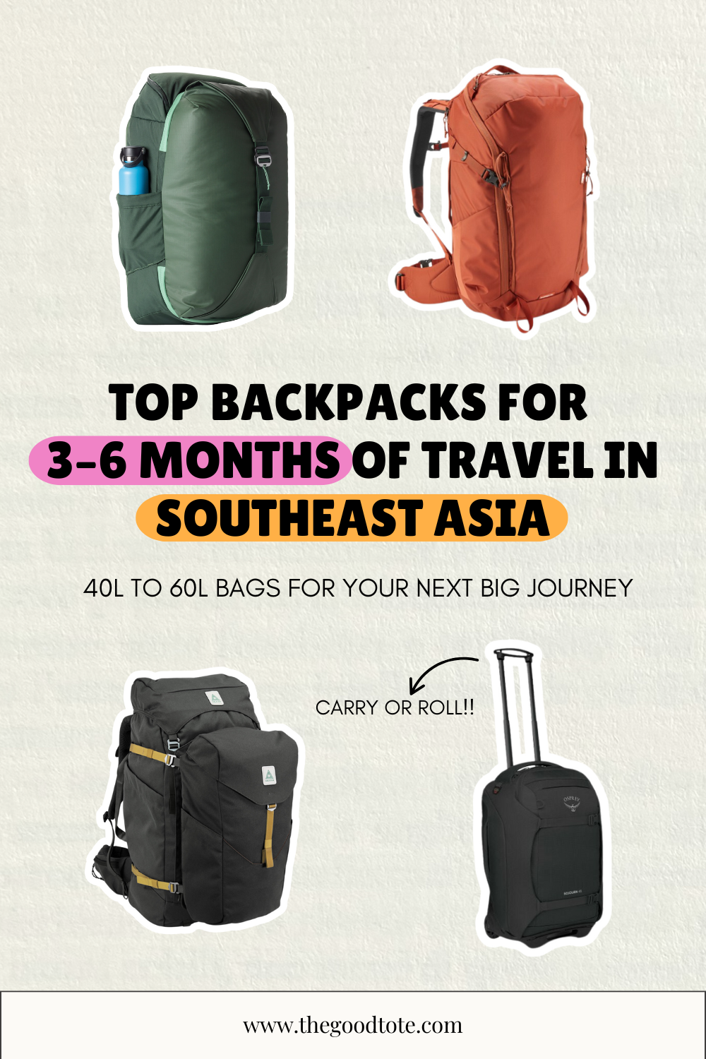 Best Backpacks for 3-6 Months in Southeast Asia